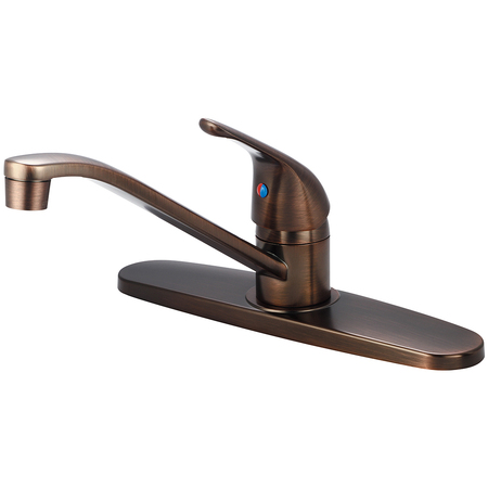OLYMPIA FAUCETS Single Handle Kitchen Faucet, Compression Hose, Standard, Bronze K-4160-ORB